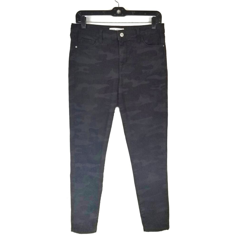 Social Standard by Sanctuary Women's Gray Black Camo Ankle Skinny Jeans Size 6